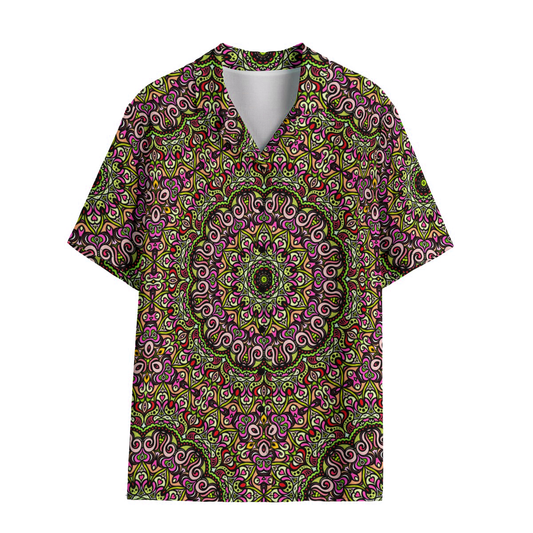 Green - Pink - Red Rayon Shirt