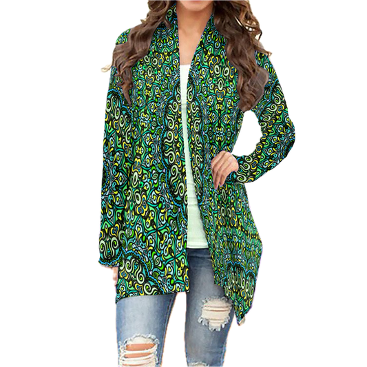 Green - Turquoise - Yellow Cardigan