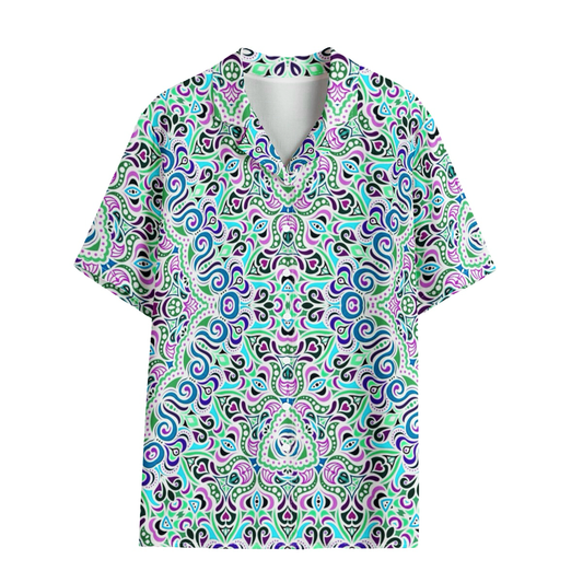 Blue - Fuchsia - Green Rayon Shirt