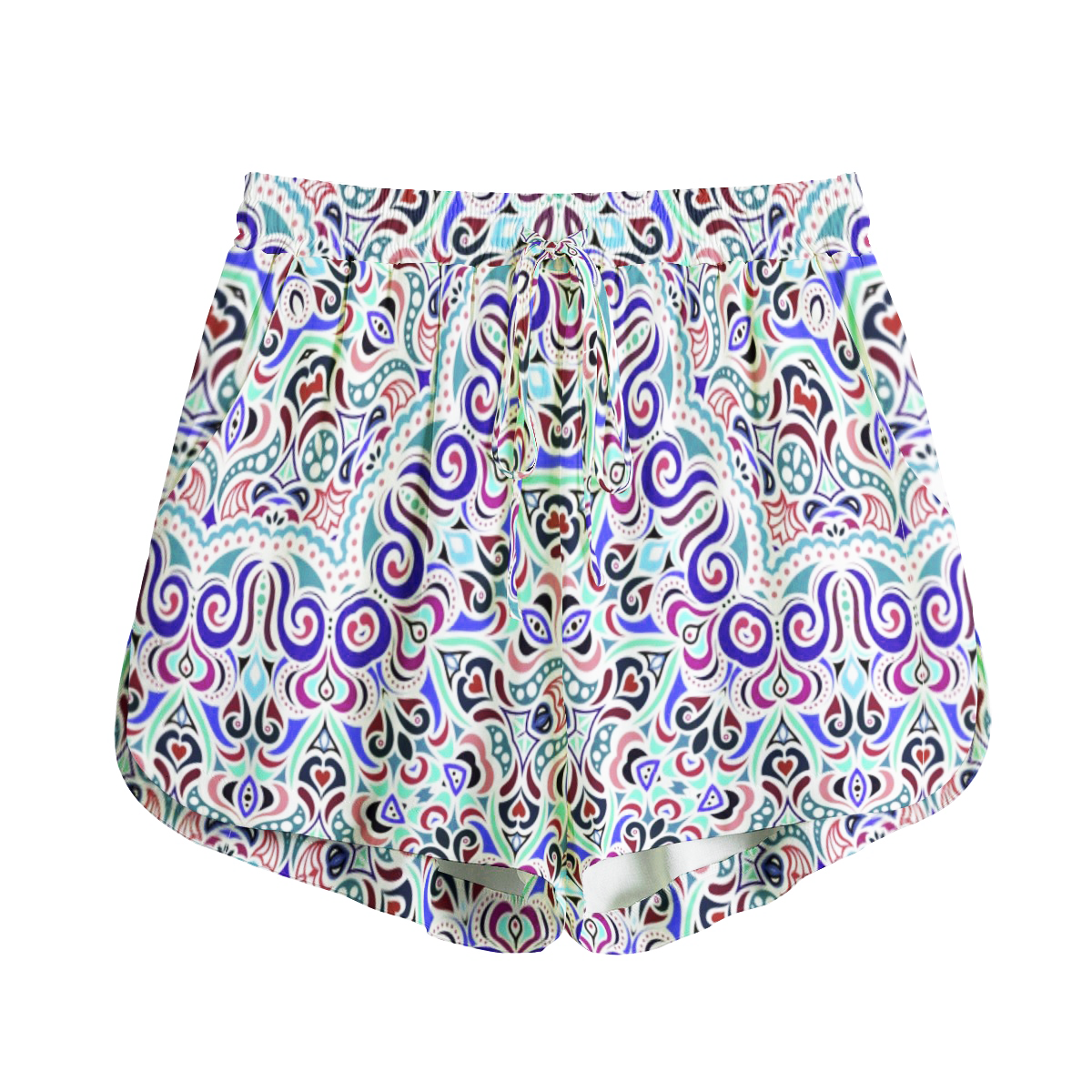 Turquoise - Blue - Pink Rayon Shorts
