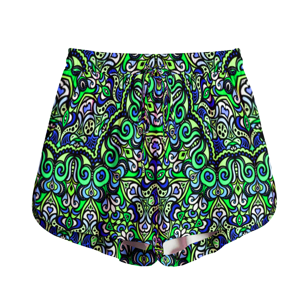 Turquoise - Green - Blue Rayon Shorts