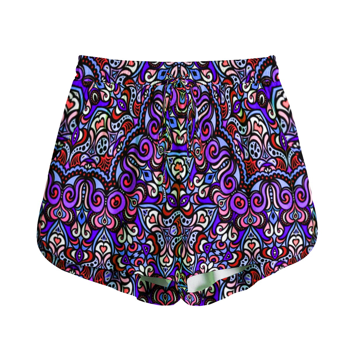 Purple - Red - Pink Rayon Shorts