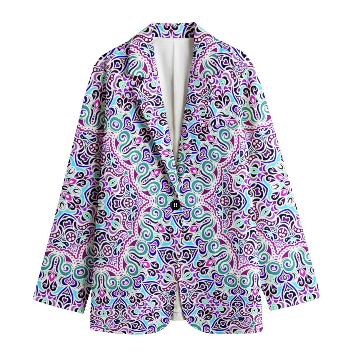 Purple - Turquoise - Maroon Cotton Blazer