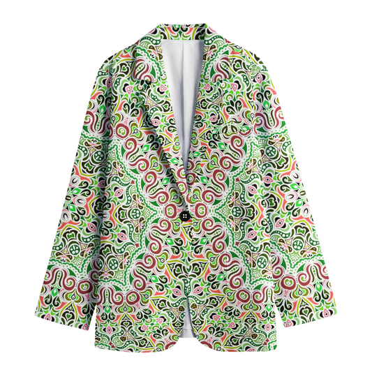 Green - Red Cotton Blazer