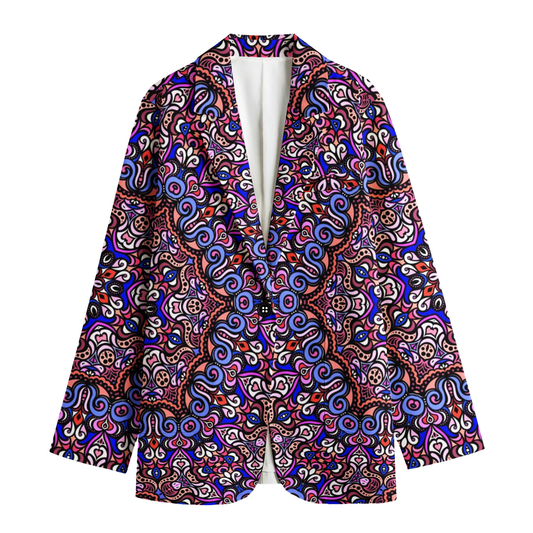 Fuchsia - Blue - Red Cotton Blazer