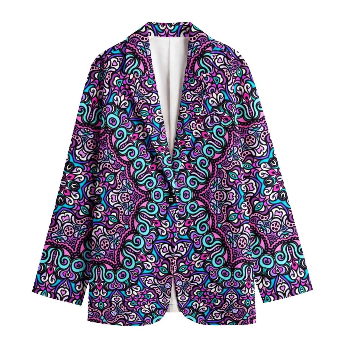 Fuchsia - Blue - Turquoise Cotton Blazer