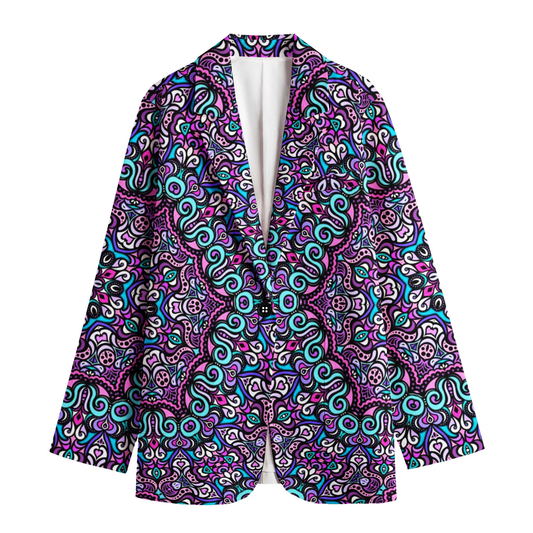 Fuchsia - Blue - Turquoise Cotton Blazer