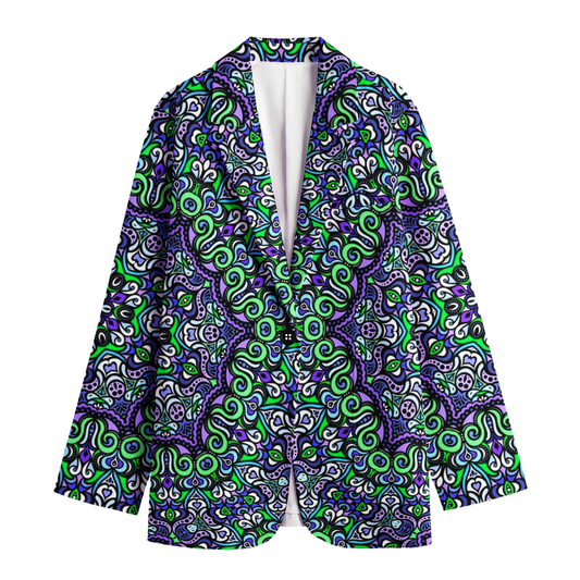 Green - Blue - Purple Cotton Blazer