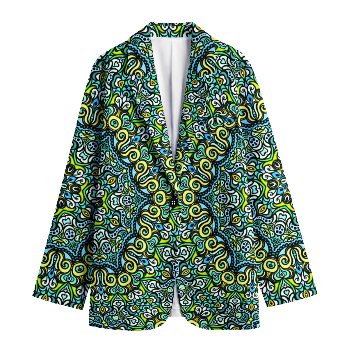Green - Yellow - Turquoise Cotton Blazer