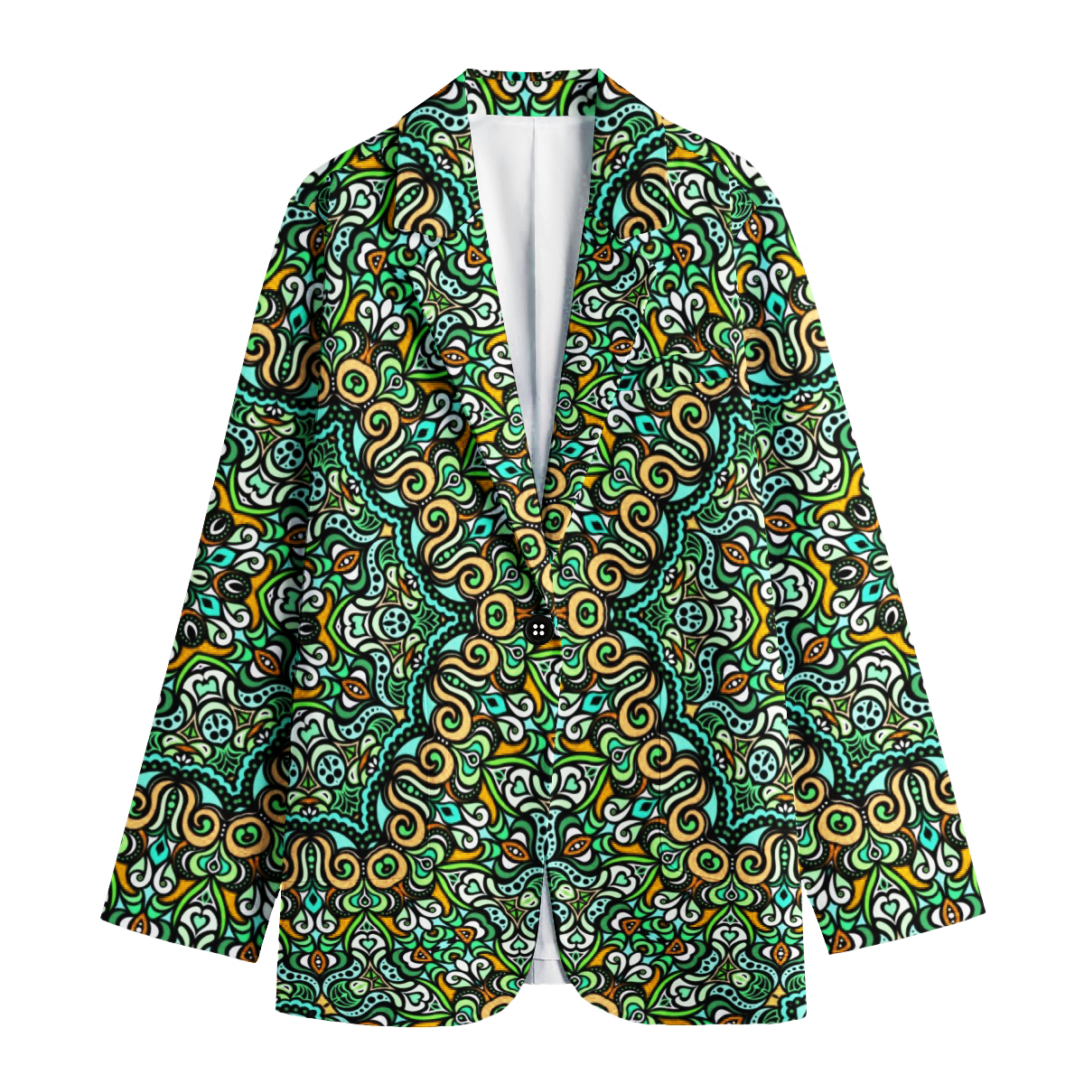 Green - Yellow - Turquoise Cotton Blazer