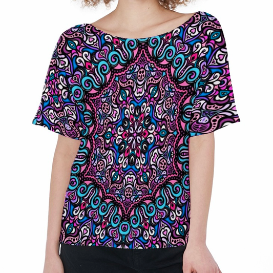 Pink - Blue - Purple Boatneck T-Shirt