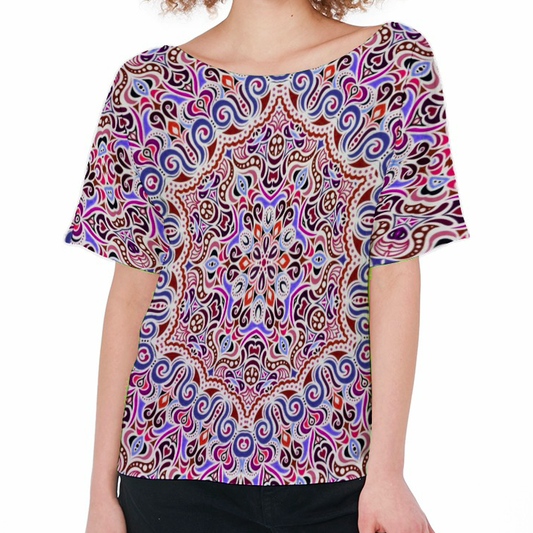 Red - Purple - Blue Boatneck T-Shirt