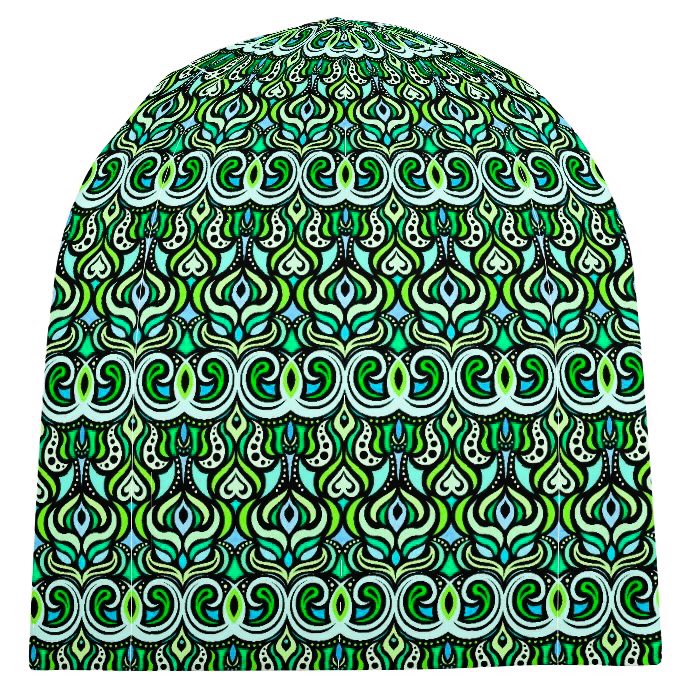 Green -  Turquoise -  Blue Velvet Hat