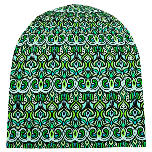 Green -  Turquoise -  Blue Velvet Hat
