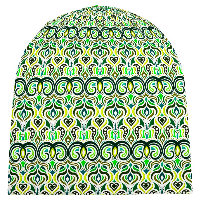 Green - Turquoise - Yellow Velvet Hat