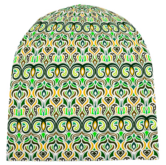 Green - Yellow - Brown Velvet Hat