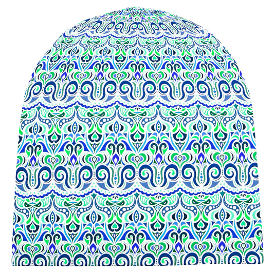 Green - Turquoise - Blue Velvet Hat