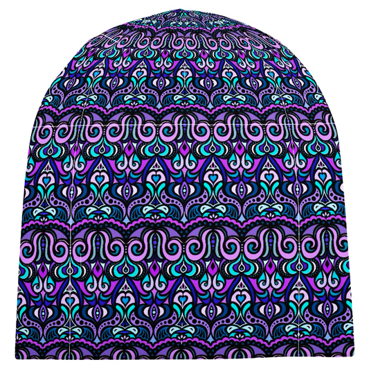 Turquoise- Purple - Blue Velvet Hat