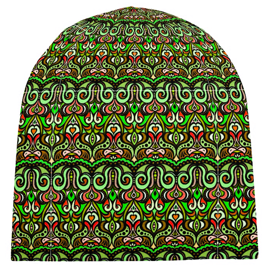Green - Red - Orange Velvet Hat