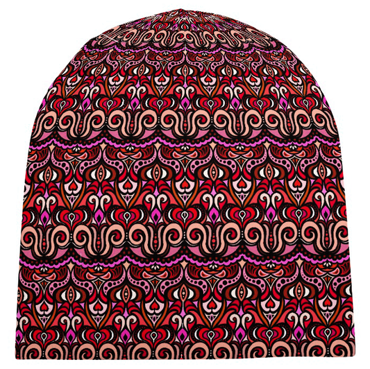 Red - Pink - Coral Velvet Hat