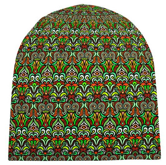 Green - Orange - Yellow Velvet Hat