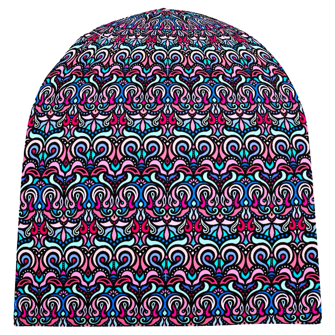 Red - Blue - Turquoise Velvet Hat