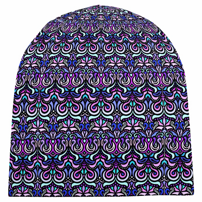 Purple - Turquoise - Pink Velvet Hat