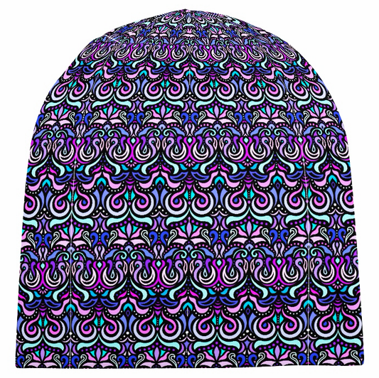 Purple - Turquoise - Pink Velvet Hat